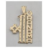 14k Yellow Gold Grandma Pendant Charm 1.5g