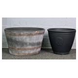 Lot Of 2 Xl Poly Flower Garden Planters