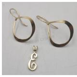 14k Yellow Gold Pierced Earrings And Small