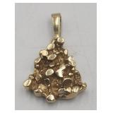 14k Yellow Gold Nugget Pendant 3.8g