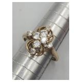 14k Yellow Gold Cz Ring Sz 5 Tw 3.0g