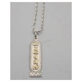 Sterling Silver Oro Maya Cartouche  Pendan 18k Gp