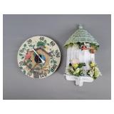 2x The Bid Garden Thermometer & Birdhouse