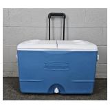 Rubbermaid Rolling Cooler W/ Split Open Lid