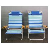 2x The Bid Rio Reclining Folding Beach Chairs
