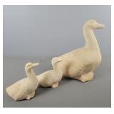 Concrete Duck Family Garden Sculptures