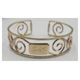 Engraved " Evelyn " Mixed Metals Cuff Bracelet