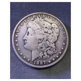1887 O Morgan Silver Dollar