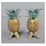Vintage Brass Pineapple Candleholders