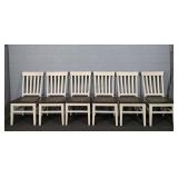 6x The Bid Sturdy Wolid Wood Dining Chairs