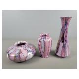 3x The Bid Purple Maine Porcelain Vases
