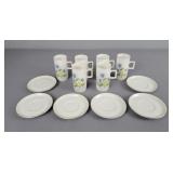 6x The Bid Porcelain Tall Tea Cup W/ Saucer