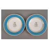 2x The Bid 19th-century Minton Presentation Plates