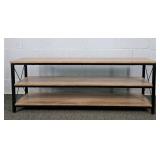 Natural Finish Mfg Wood And Metal Console
