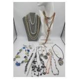 Jewelry Lot Mostly Necklaces And Blue Star