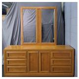 Thomasville Mid Century Chestnut 9 Drawer Dresser