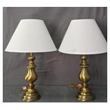Pair Beautiful Brass Finish Table Lamps