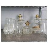 8 Pc Asso Vintage Glass Oil Lamp Items