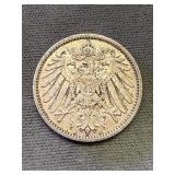 1909 Germany .900 Silver One Mark 5.53g