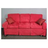 Beatiful N C Made 3 Cushion Rose Microfiber Sofa