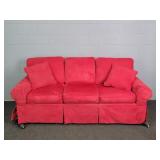 Beatiful N C Made 3 Cushion Rose Microfiber Sofa