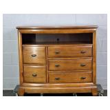 Oak Finish Entertainment Console