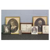 Lot Of 7 Vintage Photographs Framed Under Glass