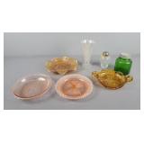 7x The Bid Vintage Depression Glass