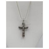 Sterling Silver 20in Necklace With Totem Pendant