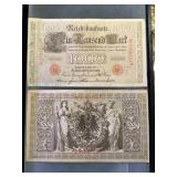 2x The Bid 1910 Large Size German 1000 Mark Notes