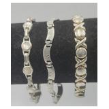 3 X Bid Sterling Silver Bracelets Tw 37.4gSizes