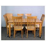 7 Pc Canadel Furniture Solid Oak Dining Set