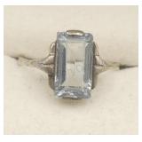 Sterling Silver Vintage Light Blue Stone Ring Sz