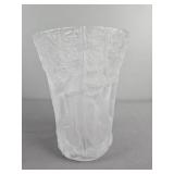 10" Frosted Glass Forest Czech Vase