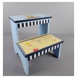 Painted Wood 2 Step Stool