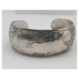 Tibetan Silver Cuff Bracelet Dragon Or Foo Dog