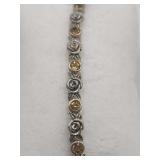 Sterling Silver Citrine And Rose Design Tennis