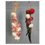 2x The Bid Decorative Porcelain Spice Hangings