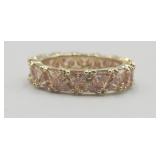 Signed Champagne Cz Cocktail Ring Sz 8 Hallmark
