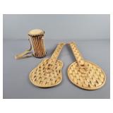 3 Pc Decorative Musical Instruments Hand-woven