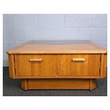 Broyhill Vintage Oak Rolling Cocktail/game Table