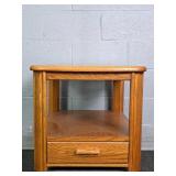 Broyhill Vintage Oak 2 Tier Stand W/ Storage