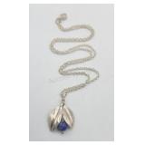Sterling Silver Signed Lapis Lazuli Berry &