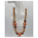 Artisan Caramel Orange & Mableized Brown Bead
