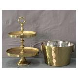 2x The Bid Brush Brass Finish 2 Tier Server