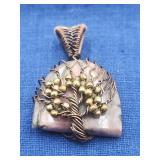 Tree Of Life Rhodochrosite Copper Wire Pendant
