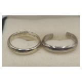 2 Sterling Silver Band Rings Tw 4.2 Ring Sz 5