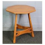 Mid Century Maple 3 Leg Octog. Cushman Side Table