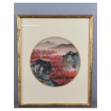 Asian Inspired Landscape Print W/ Circular Mat