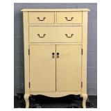Painted Wood 3 Drawer 2 Door Cabinet